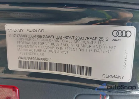 2018 Audi A4 2.0T Premium/2.0T Tech Premium из США, поврежденный, VIN WAUENAF49JA096341